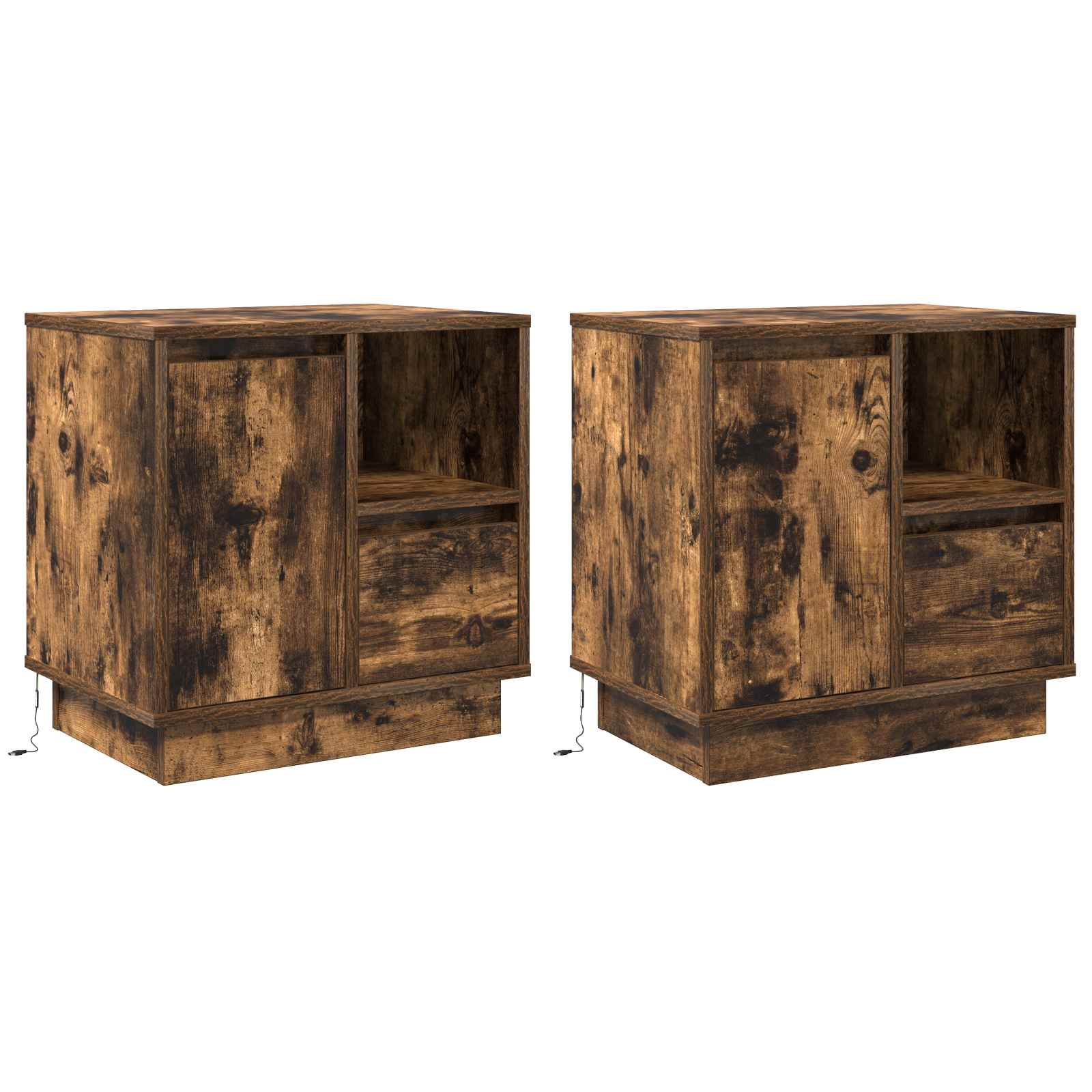 Nachttisch 2 pcs Geräucherte Eiche 50 x 34,5 x 50 cm