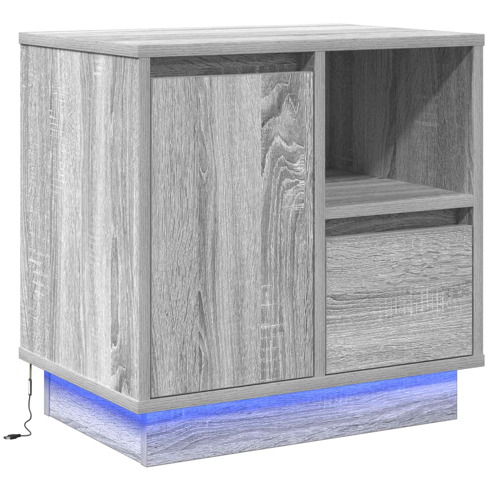 Nachttisch mit Schubladen Grau 50 x 34,5 x 50 cm Holzwerkstoff