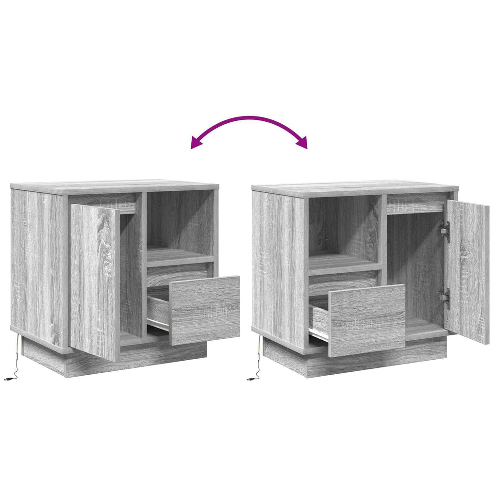 Nachttisch 2 pcs Grau 50 x 34,5 x 50 cm Holzwerkstoff