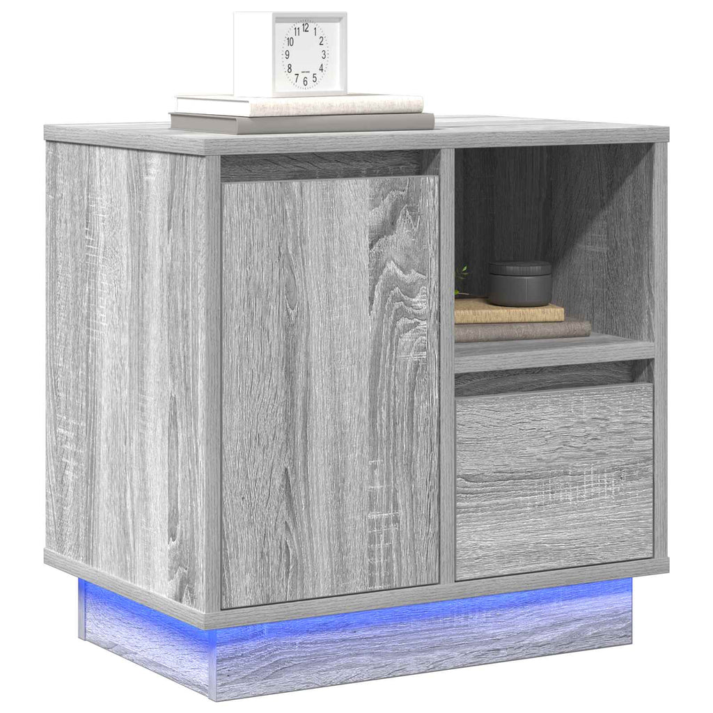 Nachttisch 2 pcs Grau 50 x 34,5 x 50 cm Holzwerkstoff