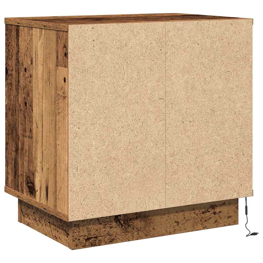 Nachttisch mit LED Altholz 50 x 34,5 x 50 cm Holzwerkstoff