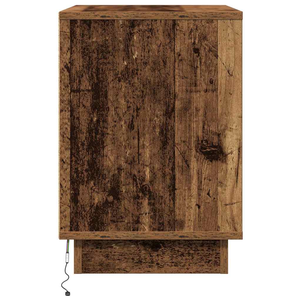 Nachttisch mit LED Altholz 50 x 34,5 x 50 cm Holzwerkstoff