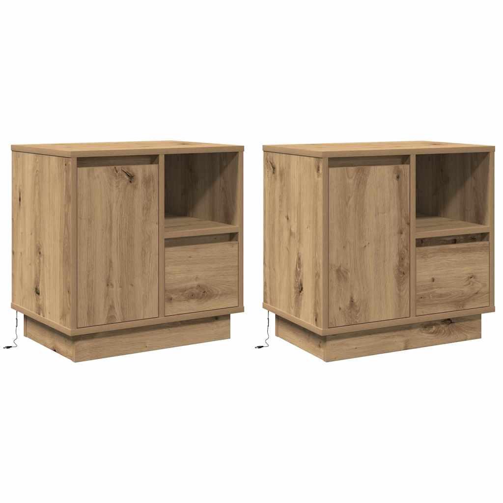 Nachttisch 2 pcs Artisan-Eiche 50 x 34,5 x 50 cm Holzwerkstoff
