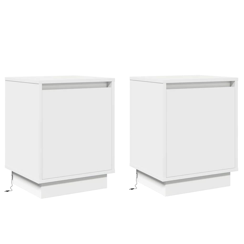 Nachttisch 2 pcs Weiß 39 x 34,5 x 50 cm Holzwerkstoff