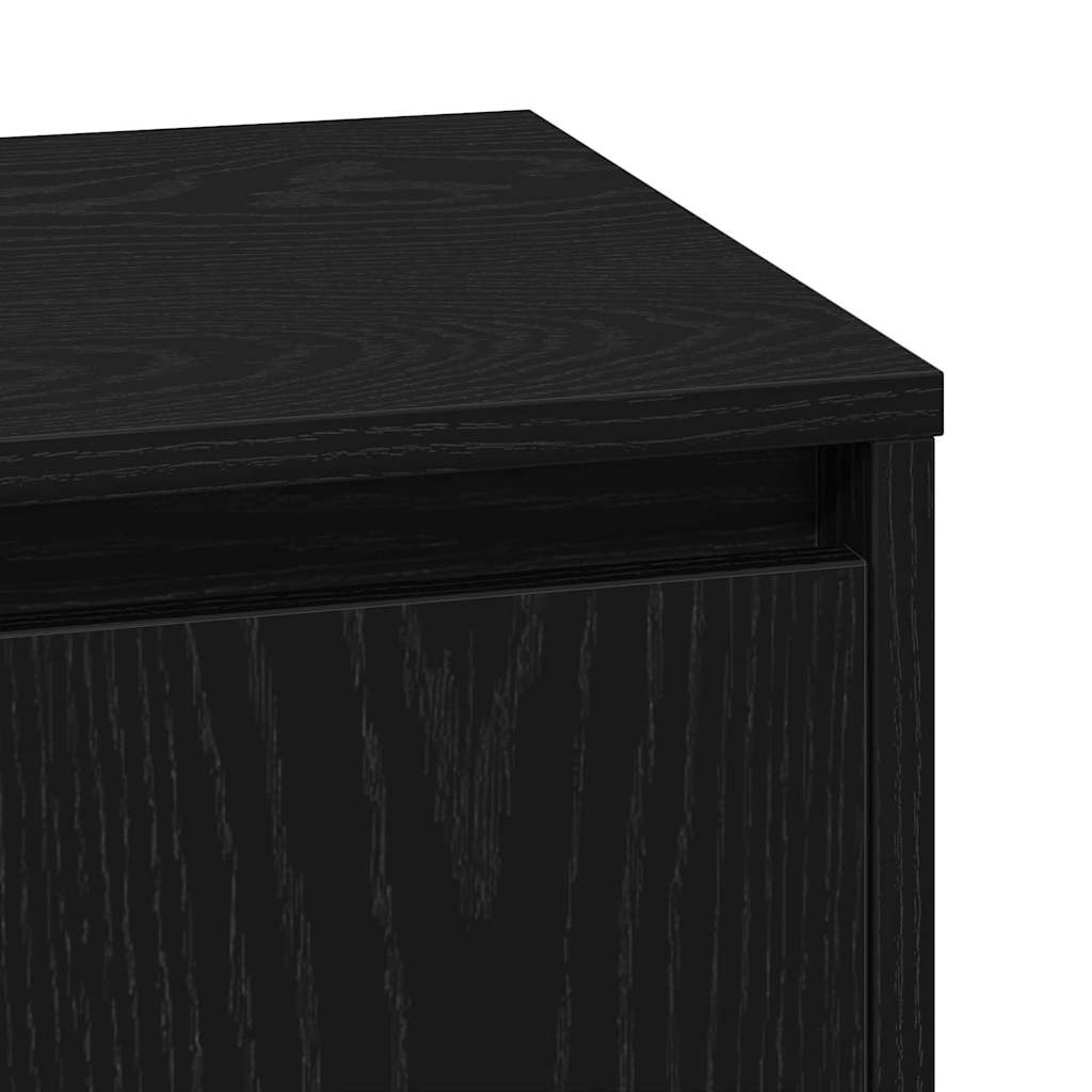 Nachttisch Schwarz Eichen-Optik 39 x 34,5 x 50 cm Holzwerkstoff