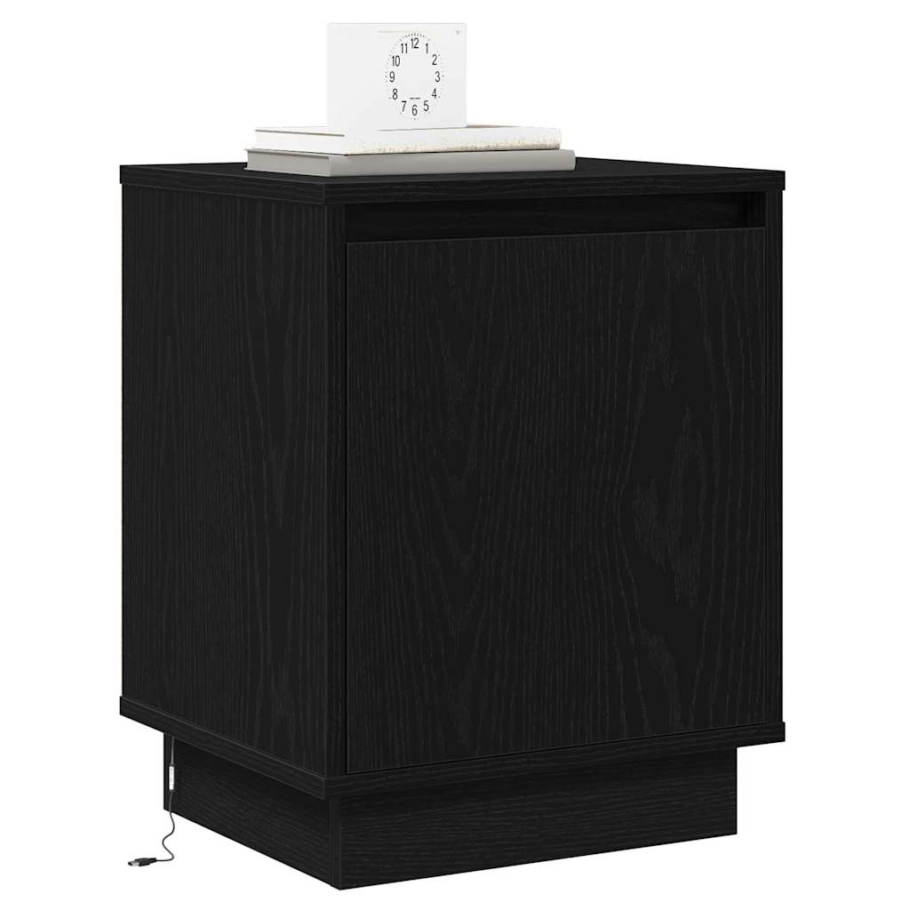 Nachttisch Schwarz Eichen-Optik 39 x 34,5 x 50 cm Holzwerkstoff