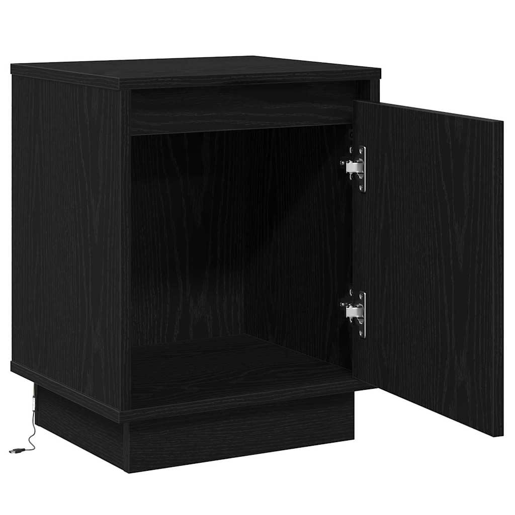 Nachttisch 2 pcs Schwarz Eichen-Optik 39 x 34,5 x 50 cm