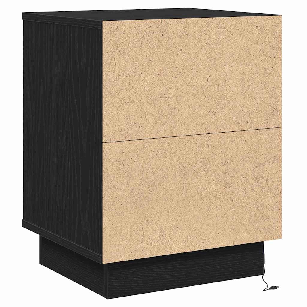 Nachttisch 2 pcs Schwarz Eichen-Optik 39 x 34,5 x 50 cm