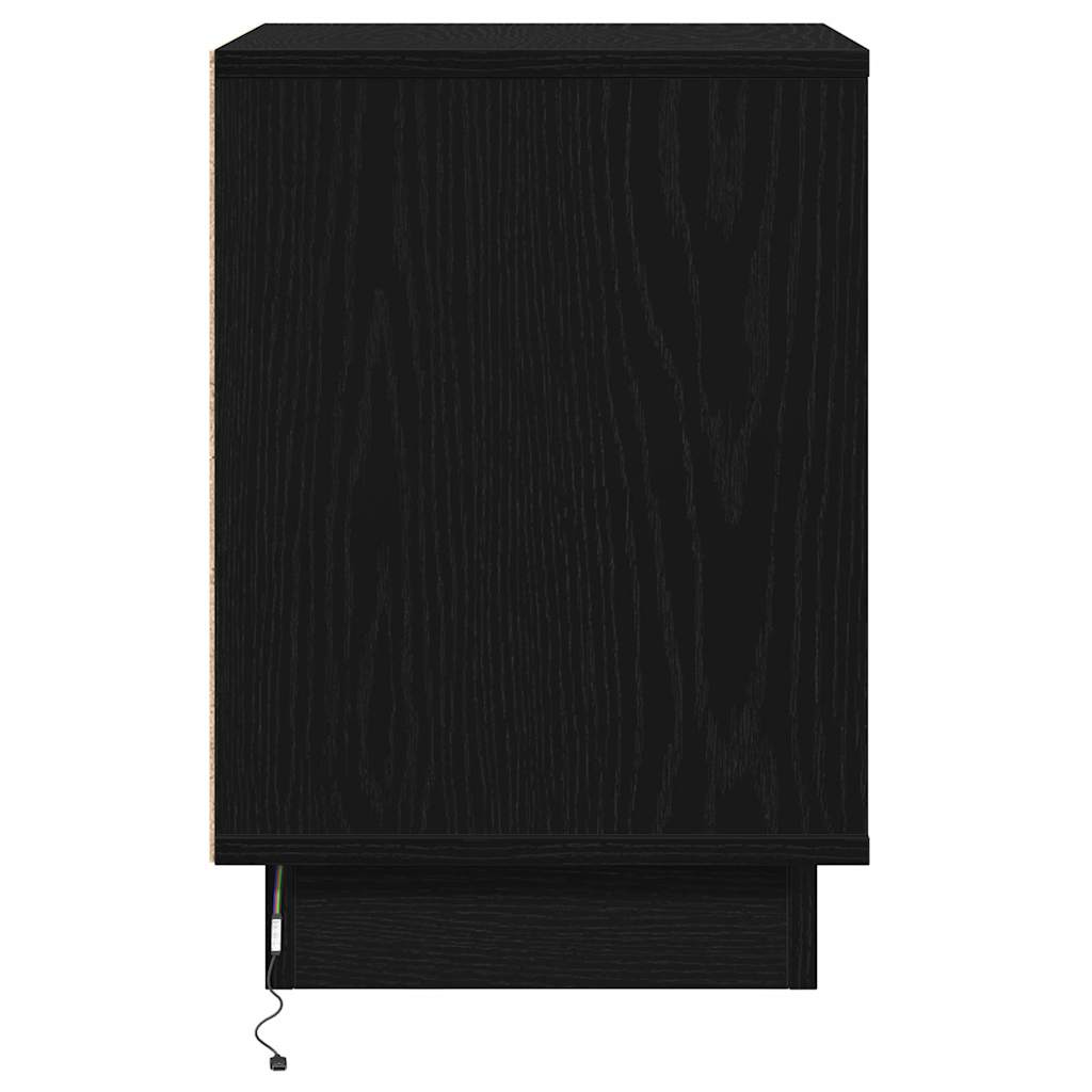 Nachttisch 2 pcs Schwarz Eichen-Optik 39 x 34,5 x 50 cm