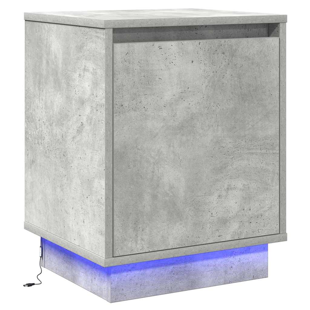 Nachttisch 2 pcs Beton Grau 39 x 34,5 x 50 cm Holzwerkstoff