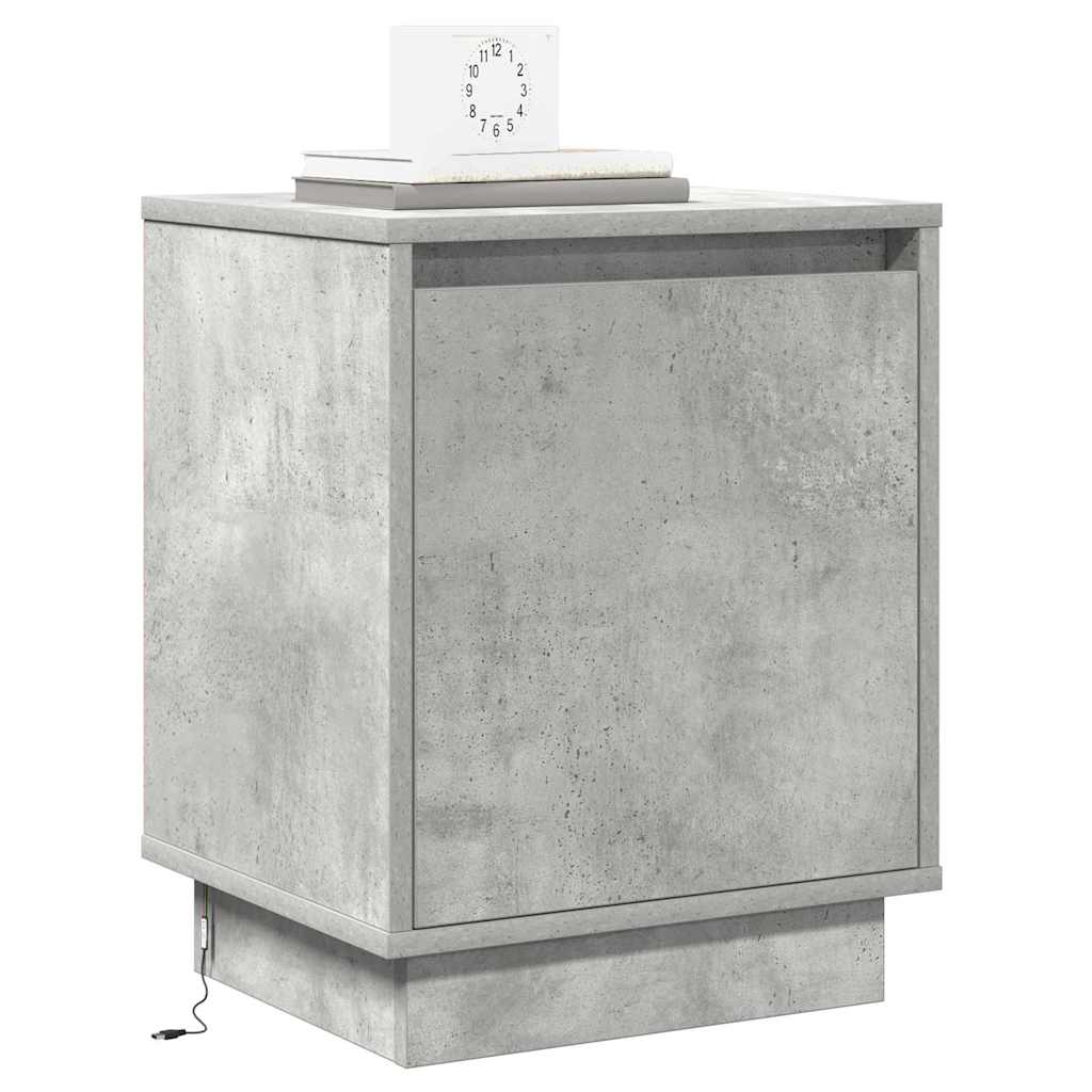 Nachttisch 2 pcs Beton Grau 39 x 34,5 x 50 cm Holzwerkstoff