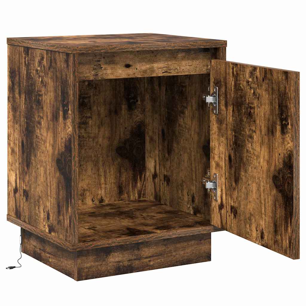 Nachttisch mit 2 pcs Geräucherte Eiche 39 x 34,5 x 50 cm