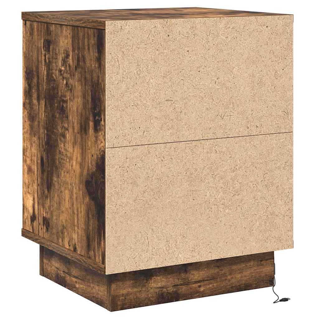 Nachttisch mit 2 pcs Geräucherte Eiche 39 x 34,5 x 50 cm