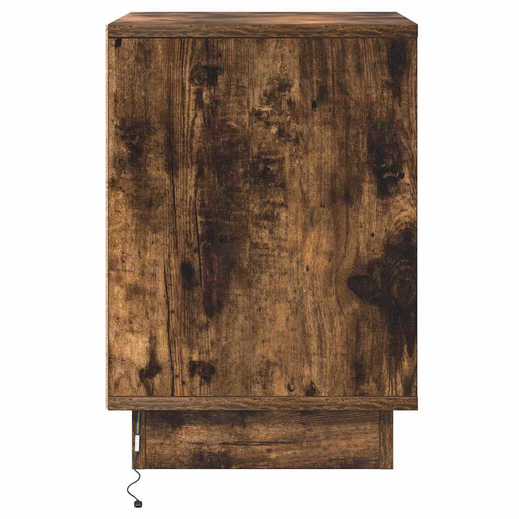 Nachttisch mit 2 pcs Geräucherte Eiche 39 x 34,5 x 50 cm