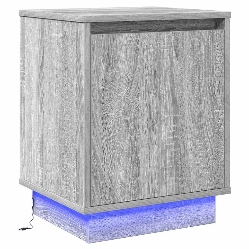 Nachttisch 2 pcs Grau 39 x 34,5 x 50 cm Holzwerkstoff