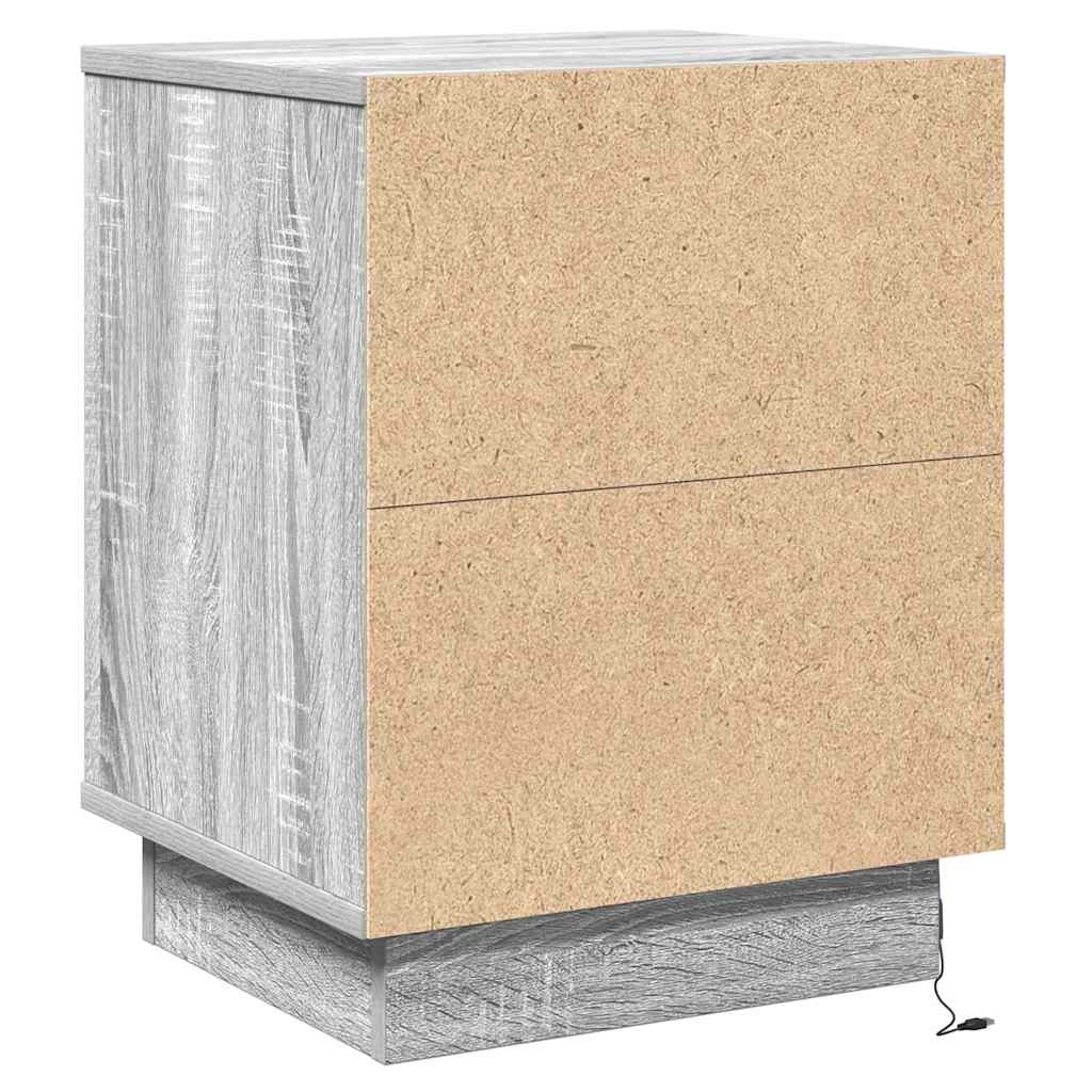 Nachttisch 2 pcs Grau 39 x 34,5 x 50 cm Holzwerkstoff