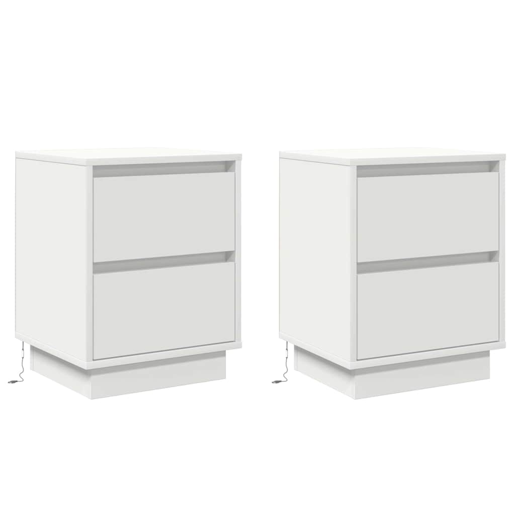 Nachttisch 2 pcs Weiß 39 x 34,5 x 50 cm Holzwerkstoff