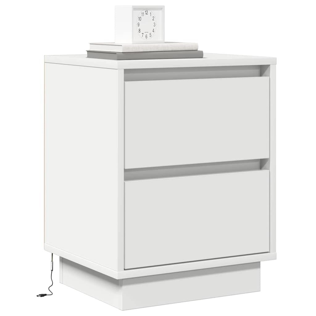 Nachttisch 2 pcs Weiß 39 x 34,5 x 50 cm Holzwerkstoff