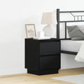 Nachttisch 2 pcs Schwarz Eichen-Optik 39 x 34,5 x 50 cm