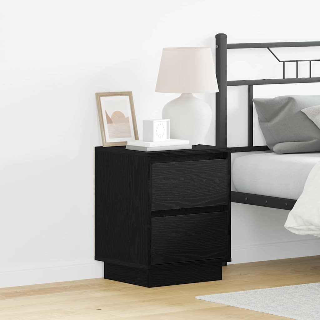 Nachttisch 2 pcs Schwarz Eichen-Optik 39 x 34,5 x 50 cm