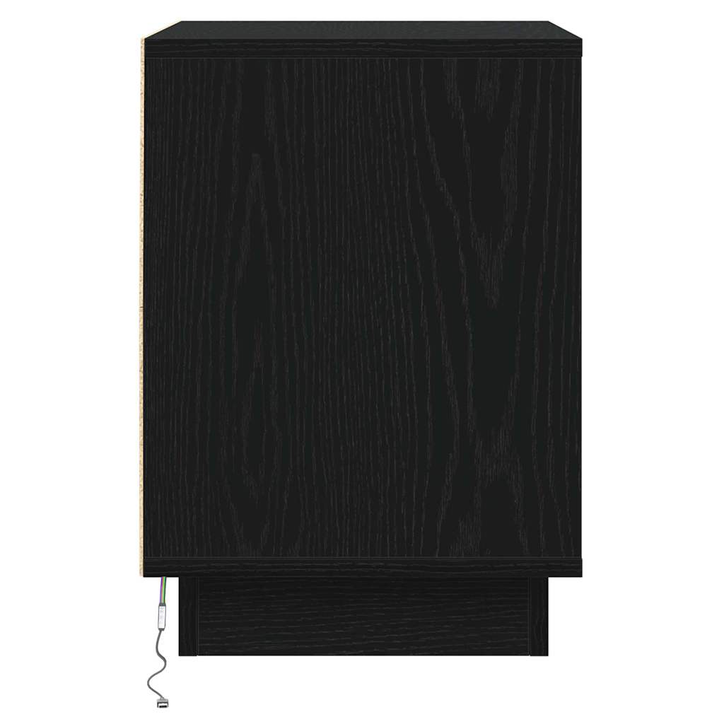 Nachttisch 2 pcs Schwarz Eichen-Optik 39 x 34,5 x 50 cm
