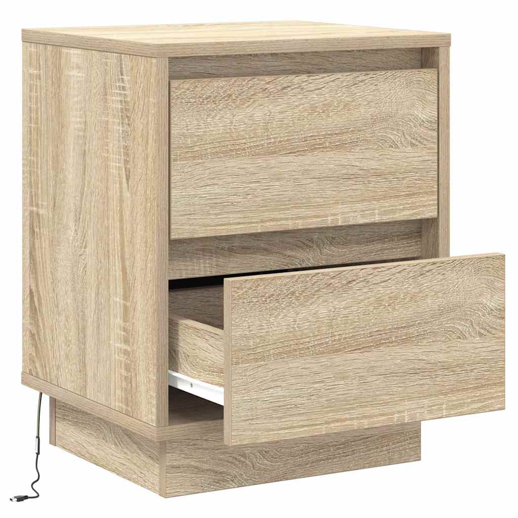 Nachttisch 2 pcs Sonoma-Eiche 39 x 34,5 x 50 cm Holzwerkstoff