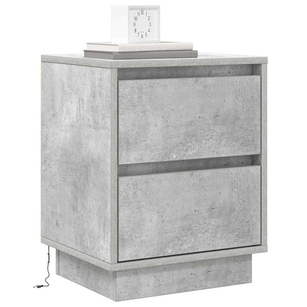Nachttisch Beton Grau 39 x 34,5 x 50 cm Holzwerkstoff