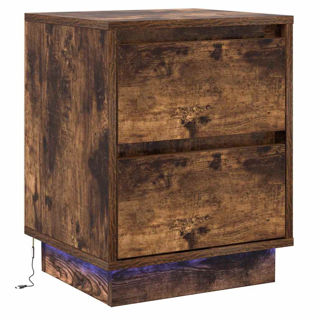 Nachttisch 2 pcs Geräucherte Eiche 39 x 34,5 x 50 cm