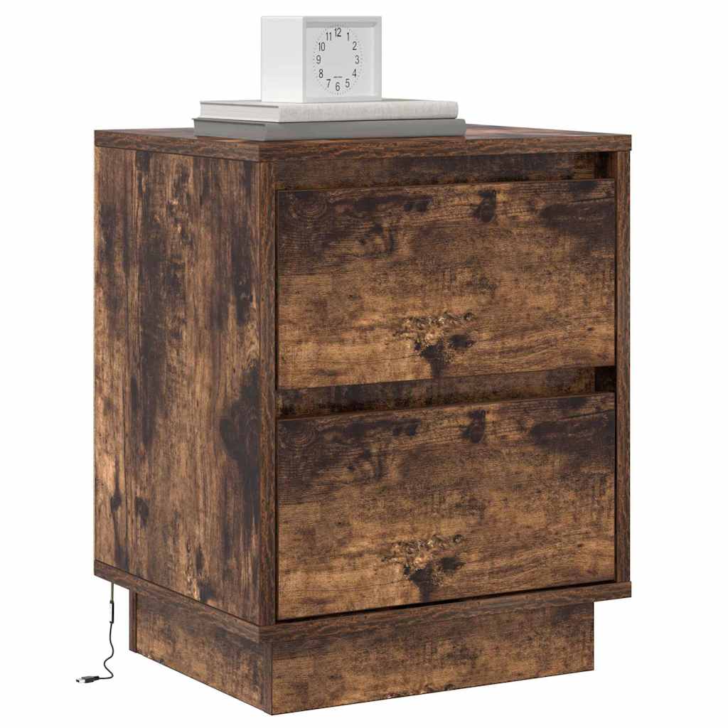 Nachttisch 2 pcs Geräucherte Eiche 39 x 34,5 x 50 cm