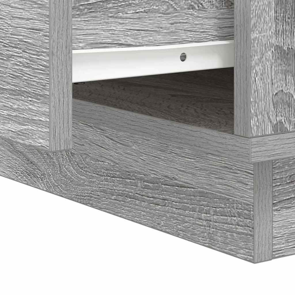Nachttisch mit Schubladen Grau 39 x 34,5 x 50 cm Holzwerkstoff