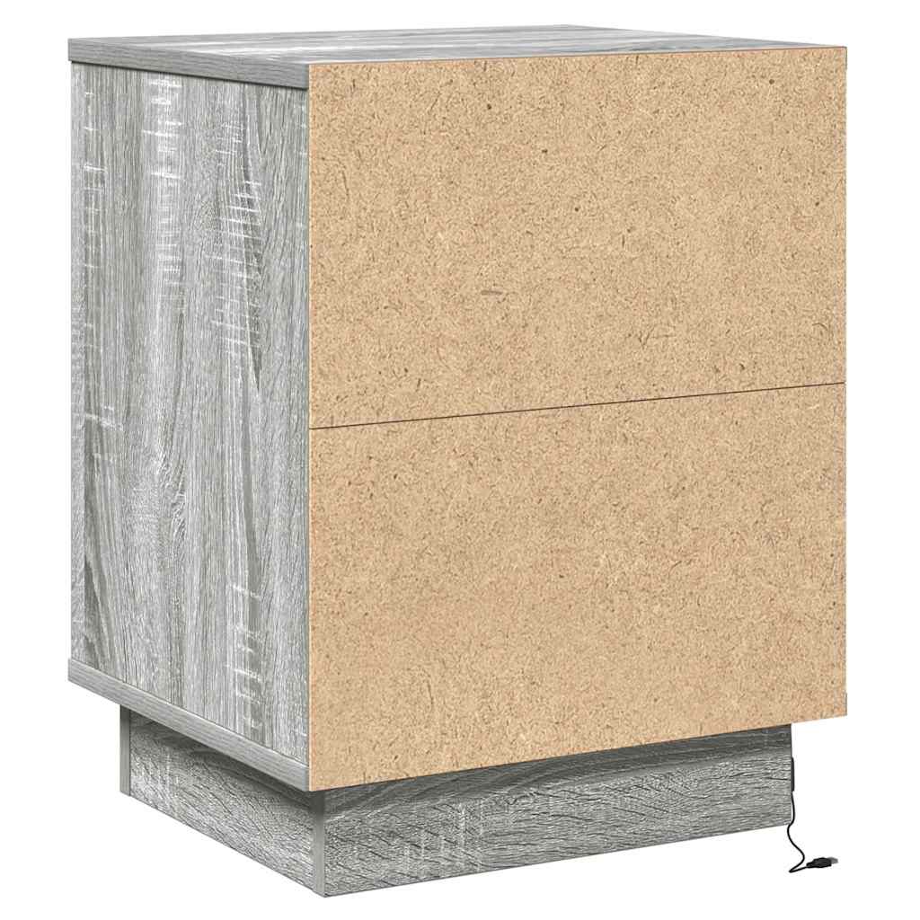 Nachttisch mit Schubladen Grau 39 x 34,5 x 50 cm Holzwerkstoff