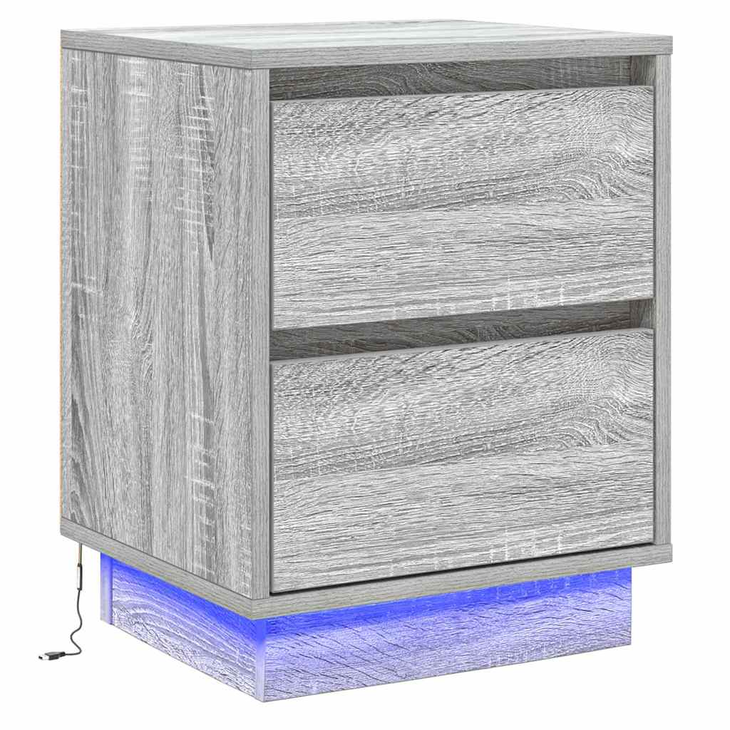 Nachttisch 2 pcs Grau 39 x 34,5 x 50 cm Holzwerkstoff