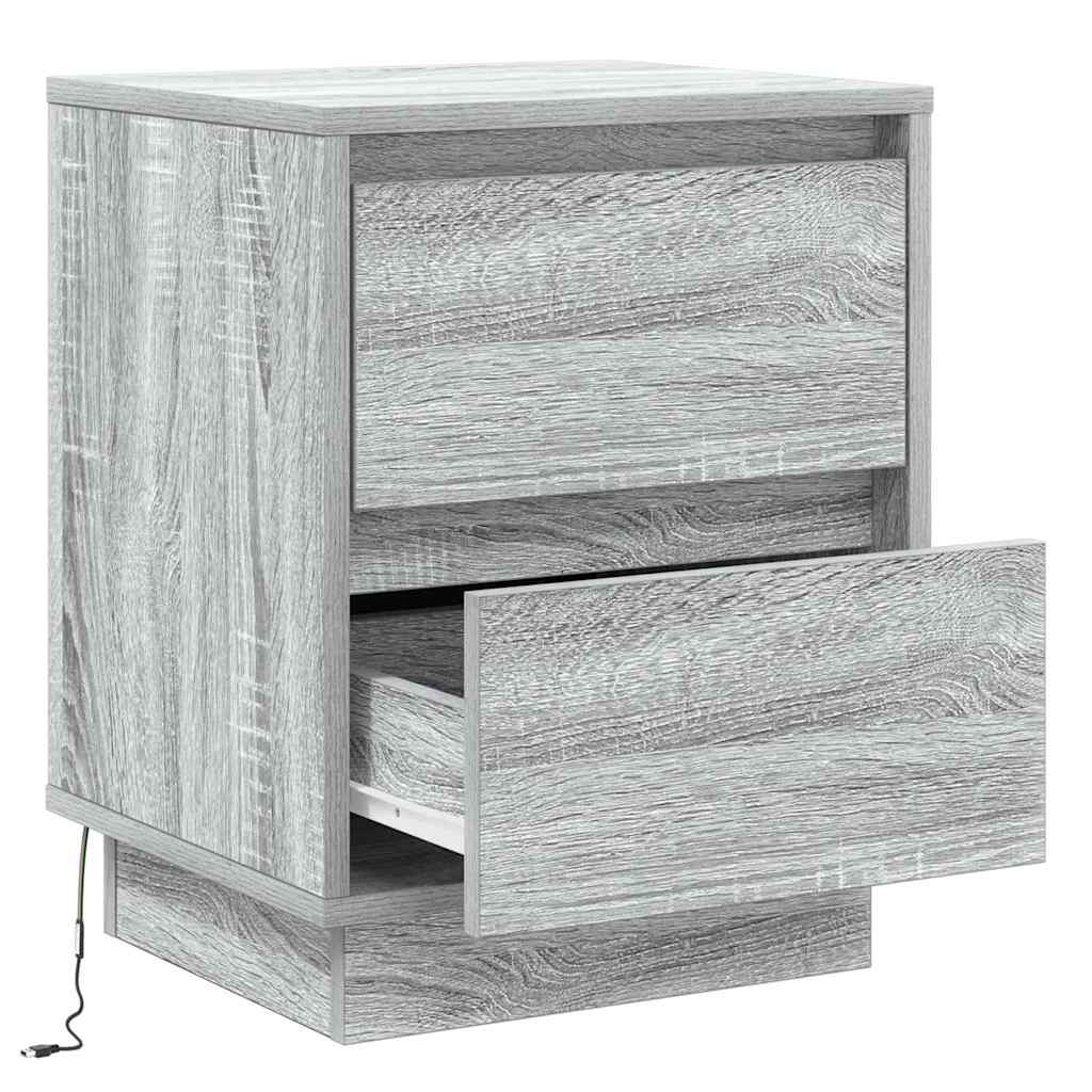 Nachttisch 2 pcs Grau 39 x 34,5 x 50 cm Holzwerkstoff