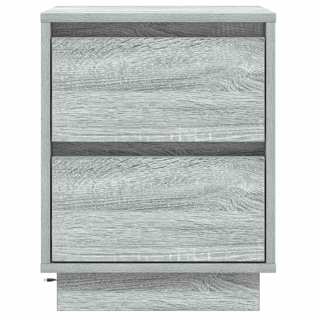 Nachttisch 2 pcs Grau 39 x 34,5 x 50 cm Holzwerkstoff