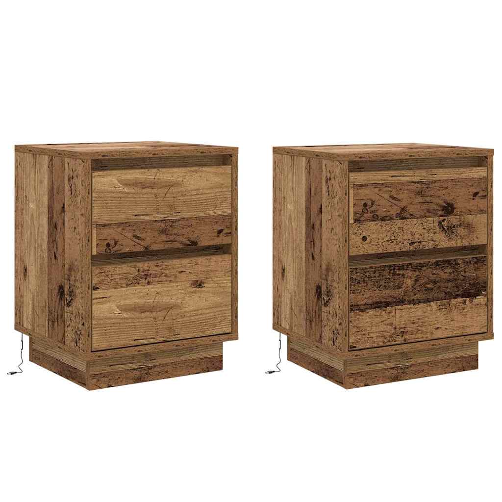 Nachttisch 2 pcs Altholz 39 x 34,5 x 50 cm Holzwerkstoff