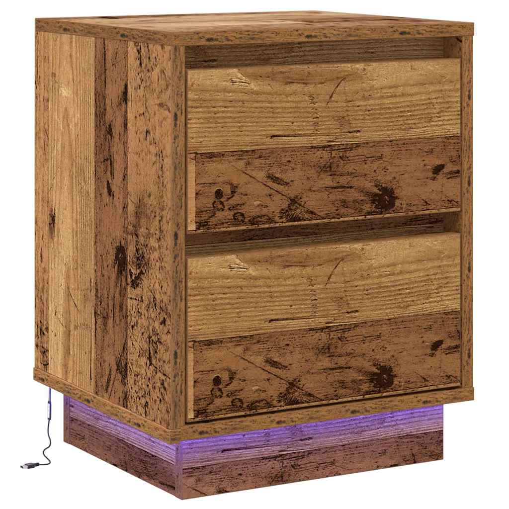 Nachttisch 2 pcs Altholz 39 x 34,5 x 50 cm Holzwerkstoff
