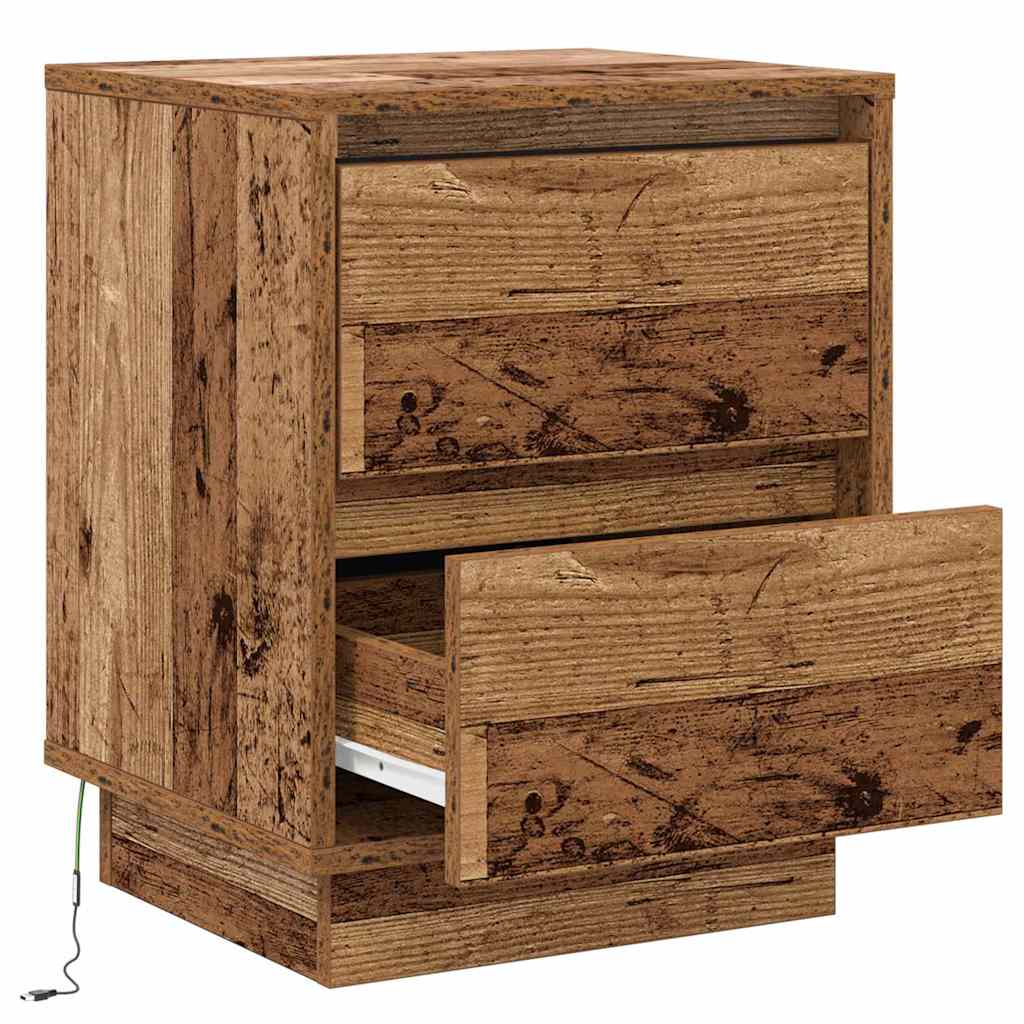Nachttisch 2 pcs Altholz 39 x 34,5 x 50 cm Holzwerkstoff