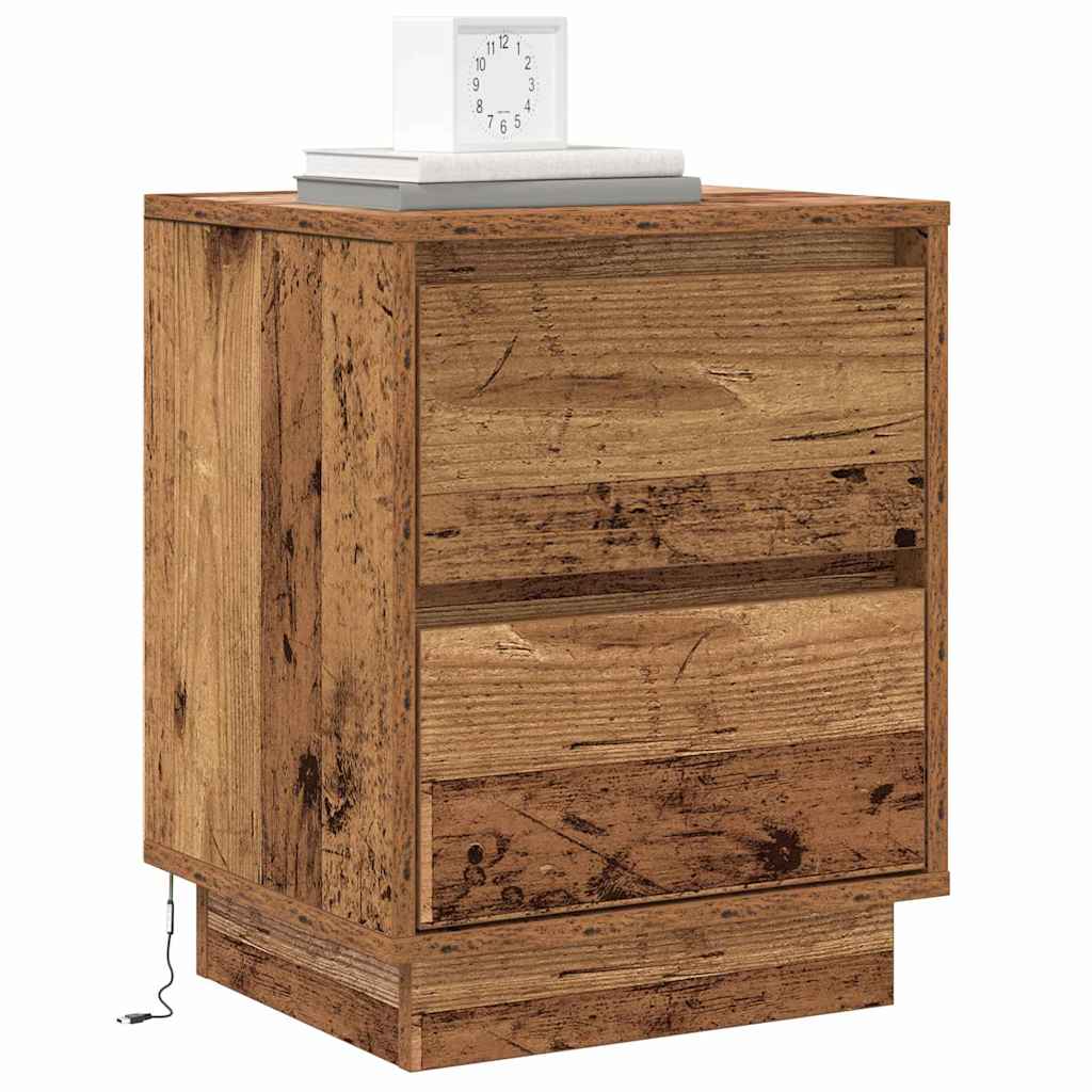 Nachttisch 2 pcs Altholz 39 x 34,5 x 50 cm Holzwerkstoff