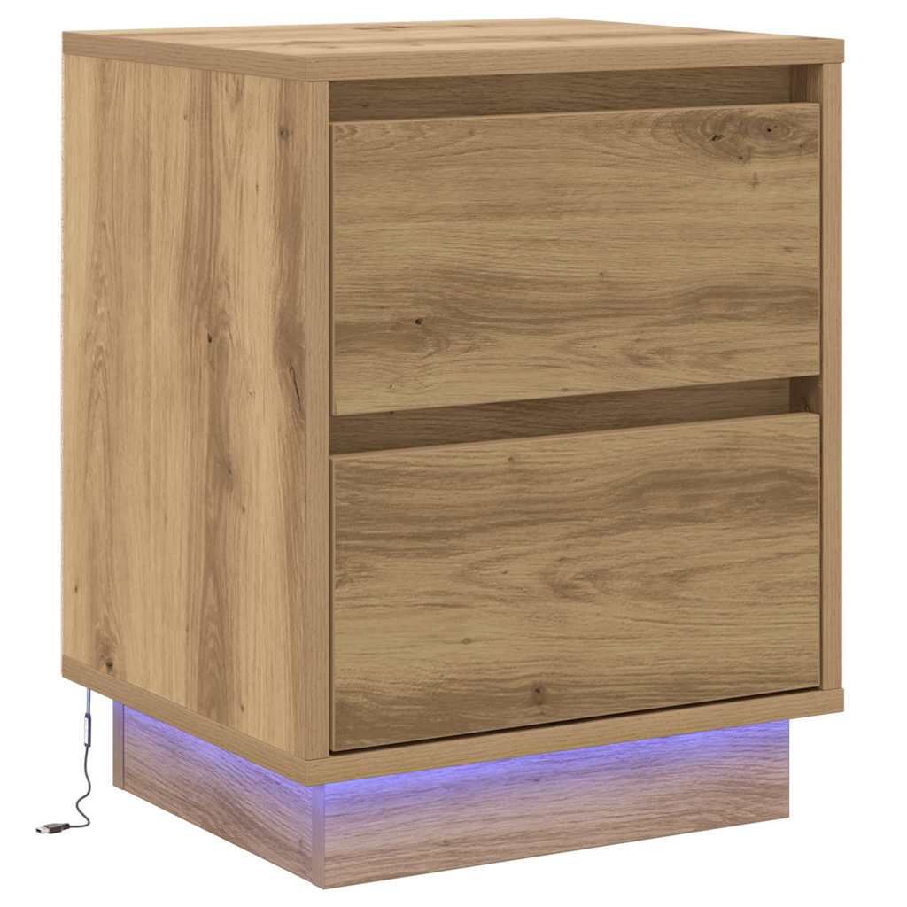 Nachttisch 2 pcs Artisan-Eiche 39 x 34,5 x 50 cm Holzwerkstoff