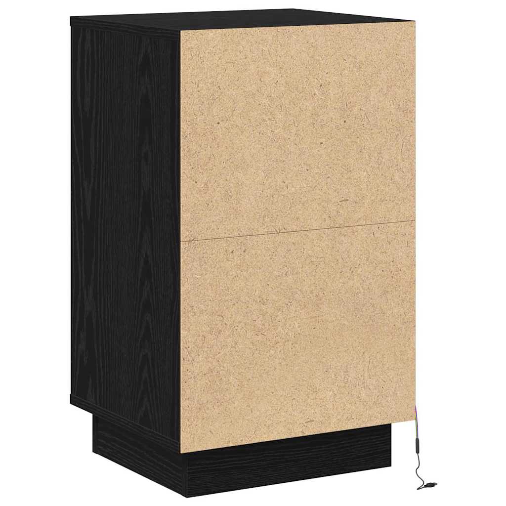 Nachttisch Schwarz Eichen-Optik 39 x 34,5 x 65 cm Holzwerkstoff