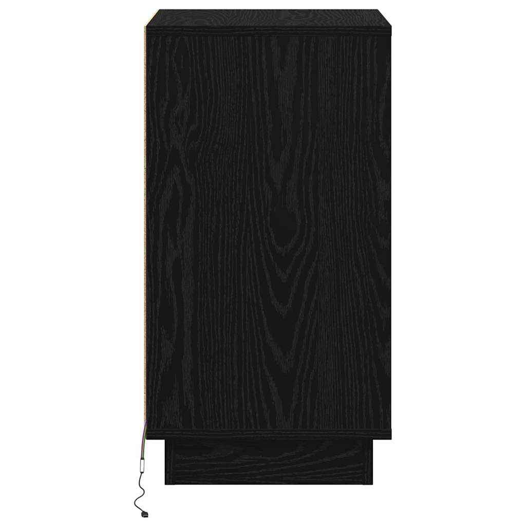 Nachttisch Schwarz Eichen-Optik 39 x 34,5 x 65 cm Holzwerkstoff