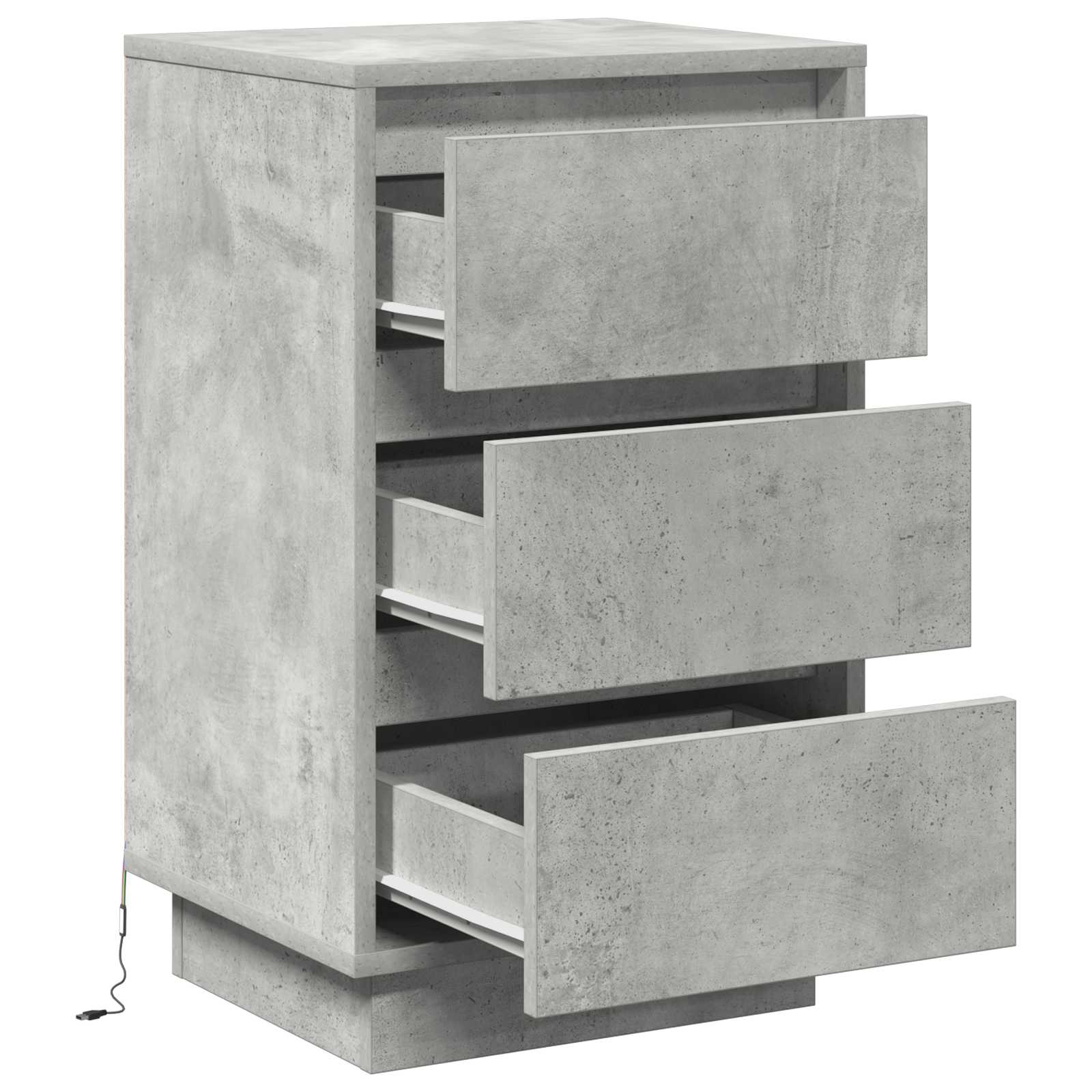 Nachttisch Beton Grau 39 x 34,5 x 65 cm Holzwerkstoff