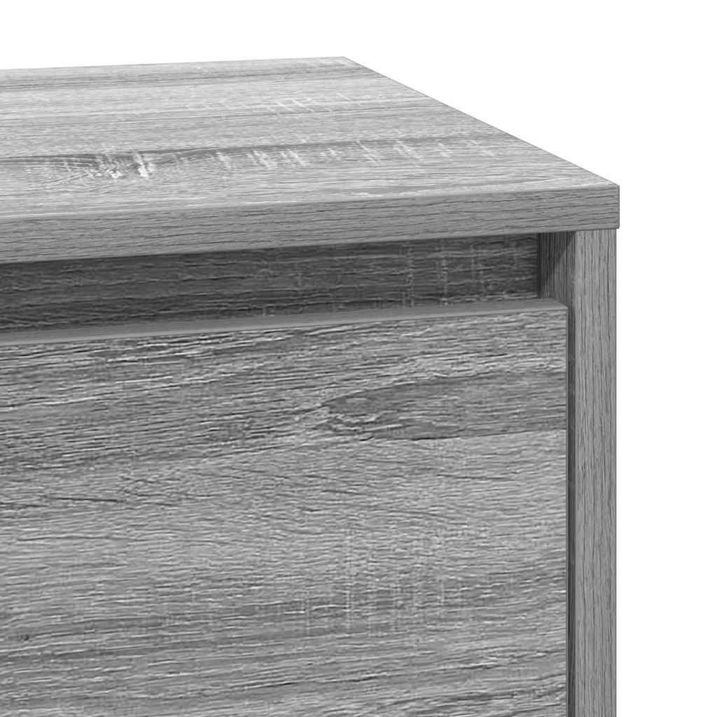 Nachttisch mit Schubladen Grau 39 x 34,5 x 65 cm Holzwerkstoff
