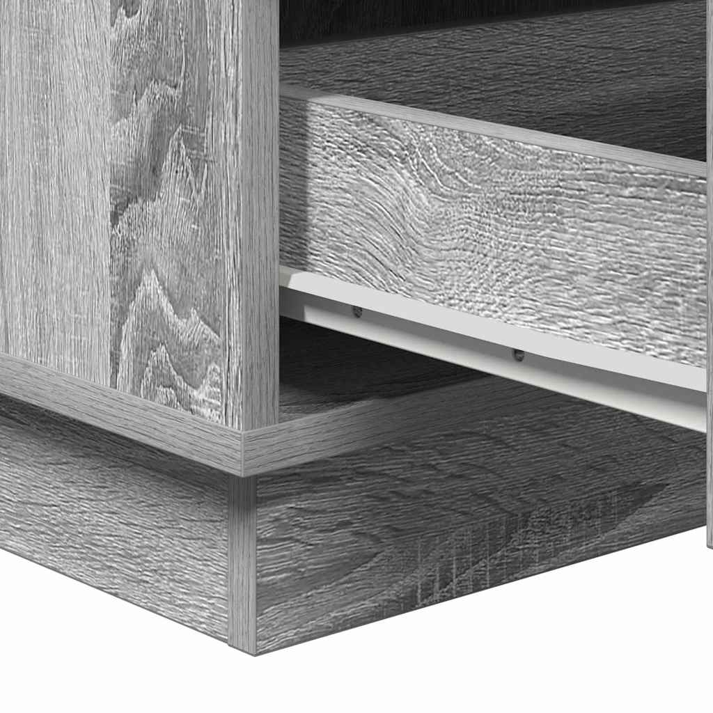 Nachttisch mit Schubladen Grau 39 x 34,5 x 65 cm Holzwerkstoff