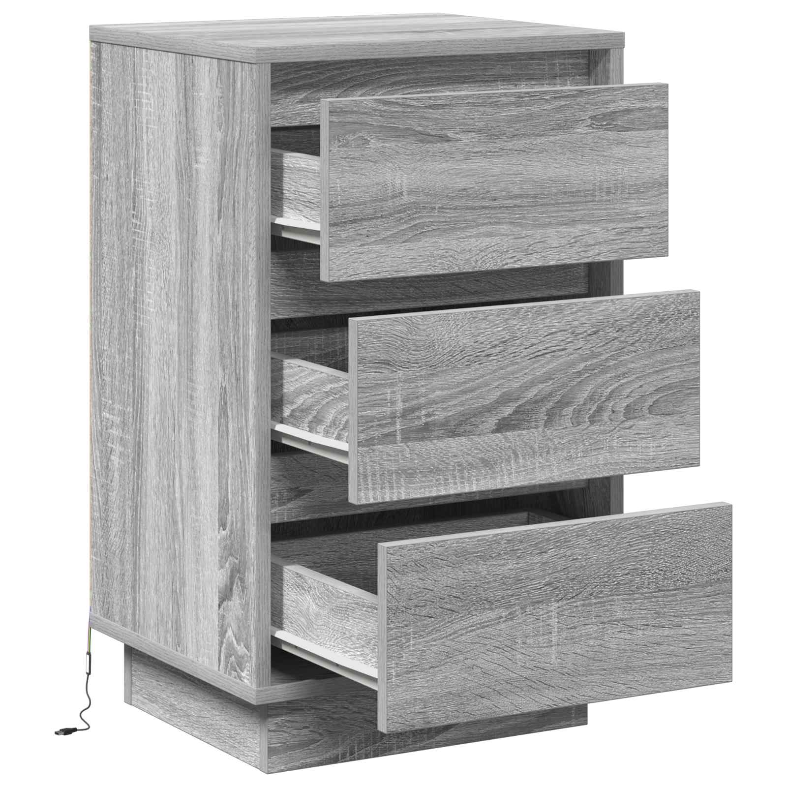Nachttisch mit Schubladen Grau 39 x 34,5 x 65 cm Holzwerkstoff
