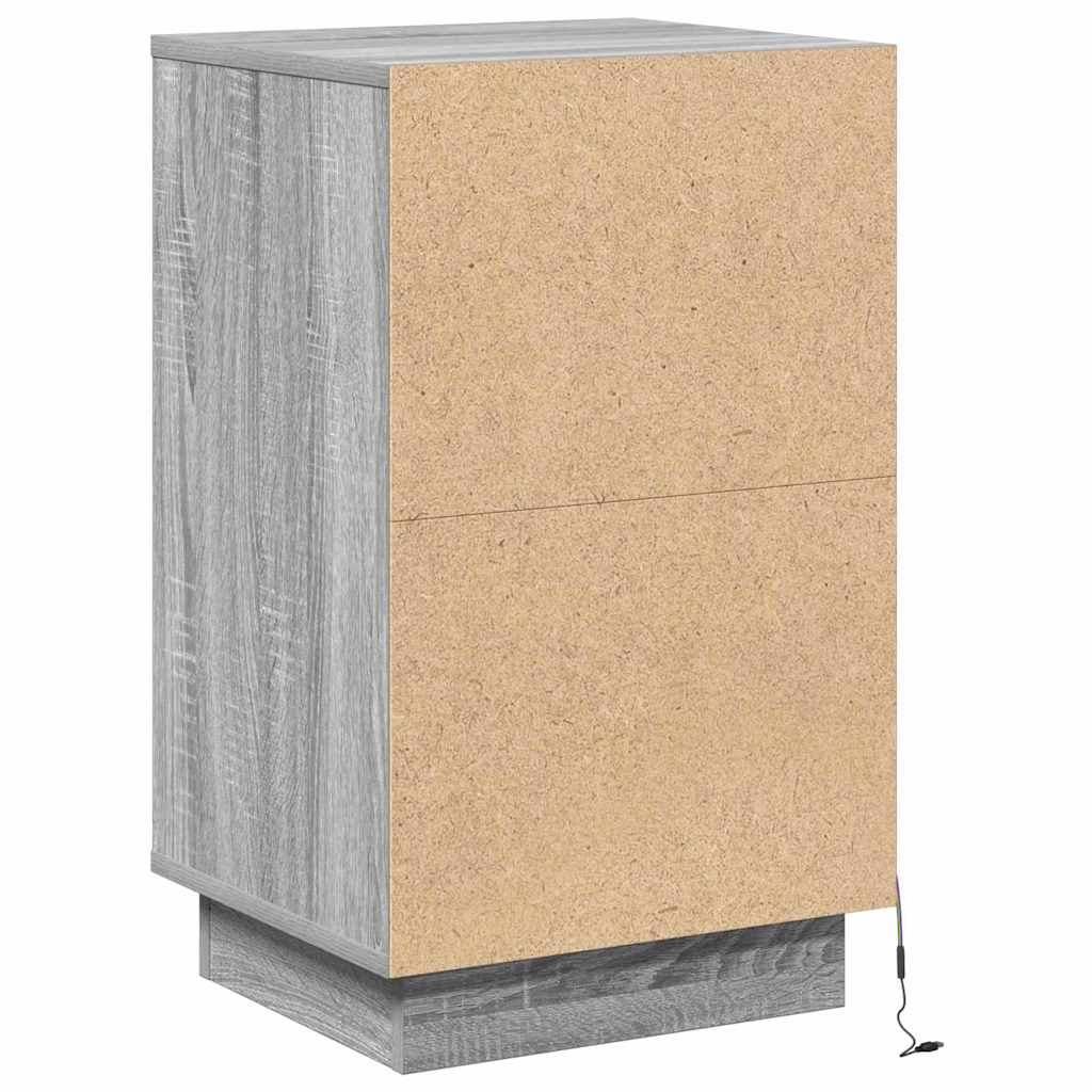 Nachttisch mit Schubladen Grau 39 x 34,5 x 65 cm Holzwerkstoff