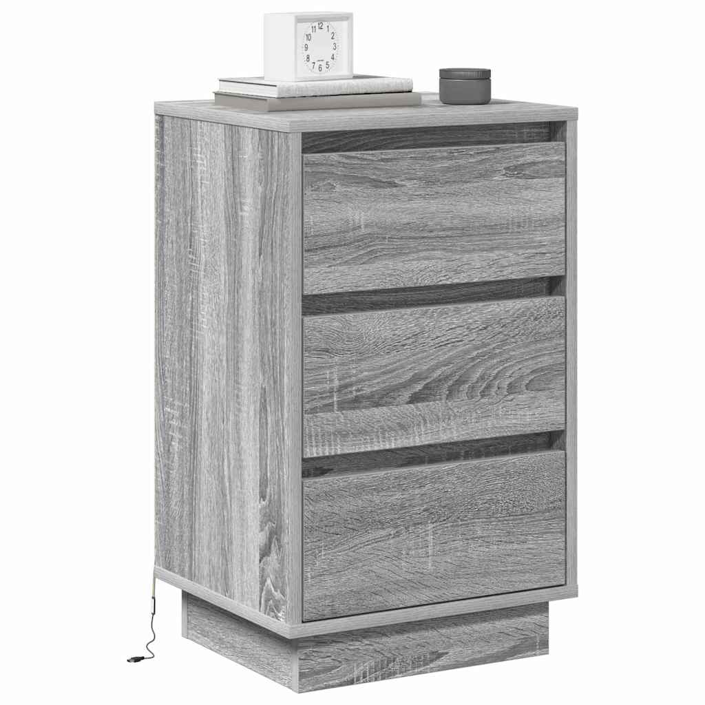 Nachttisch mit Schubladen Grau 39 x 34,5 x 65 cm Holzwerkstoff