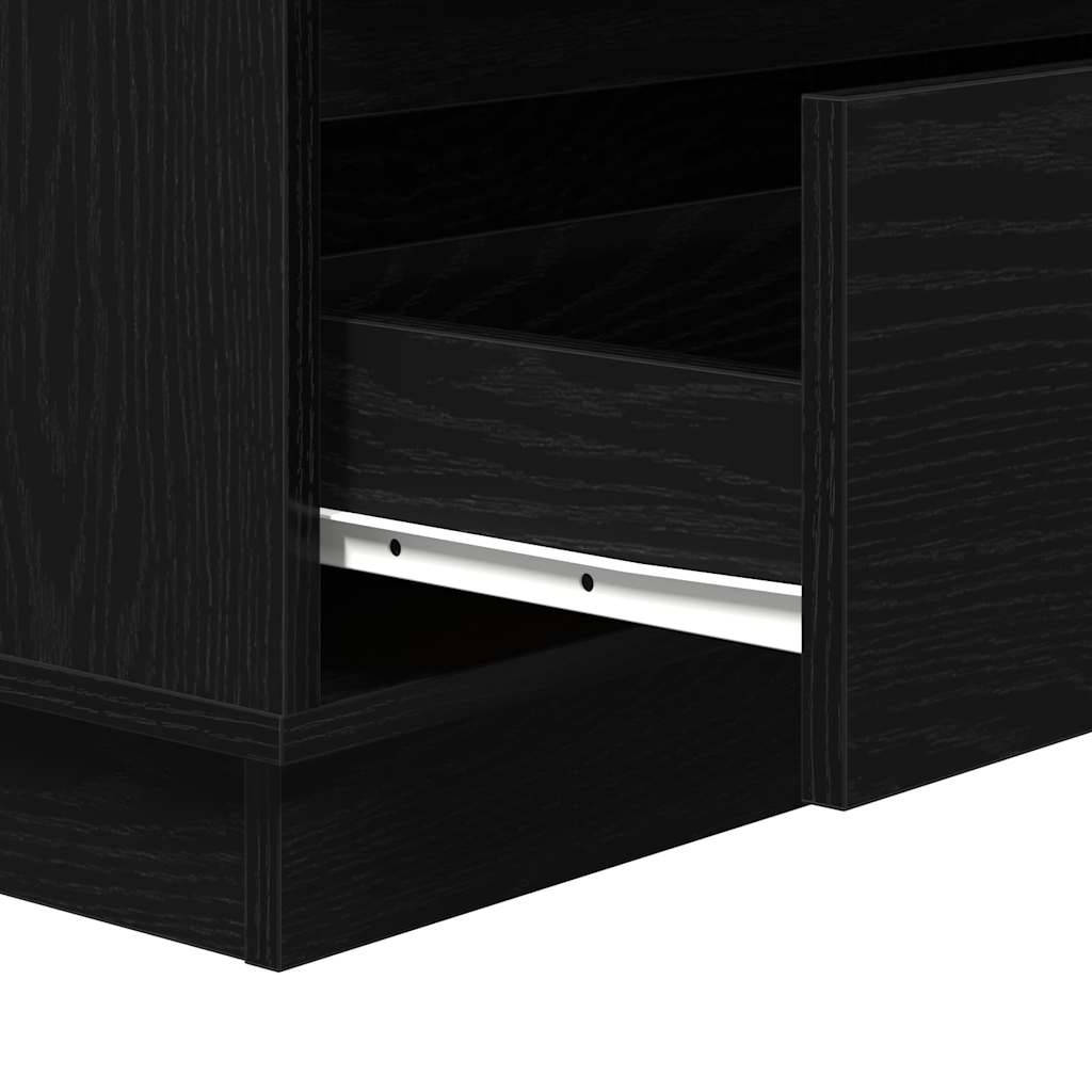 Nachttisch Schwarz Eichen-Optik 71 x 34,5 x 75 cm Holzwerkstoff