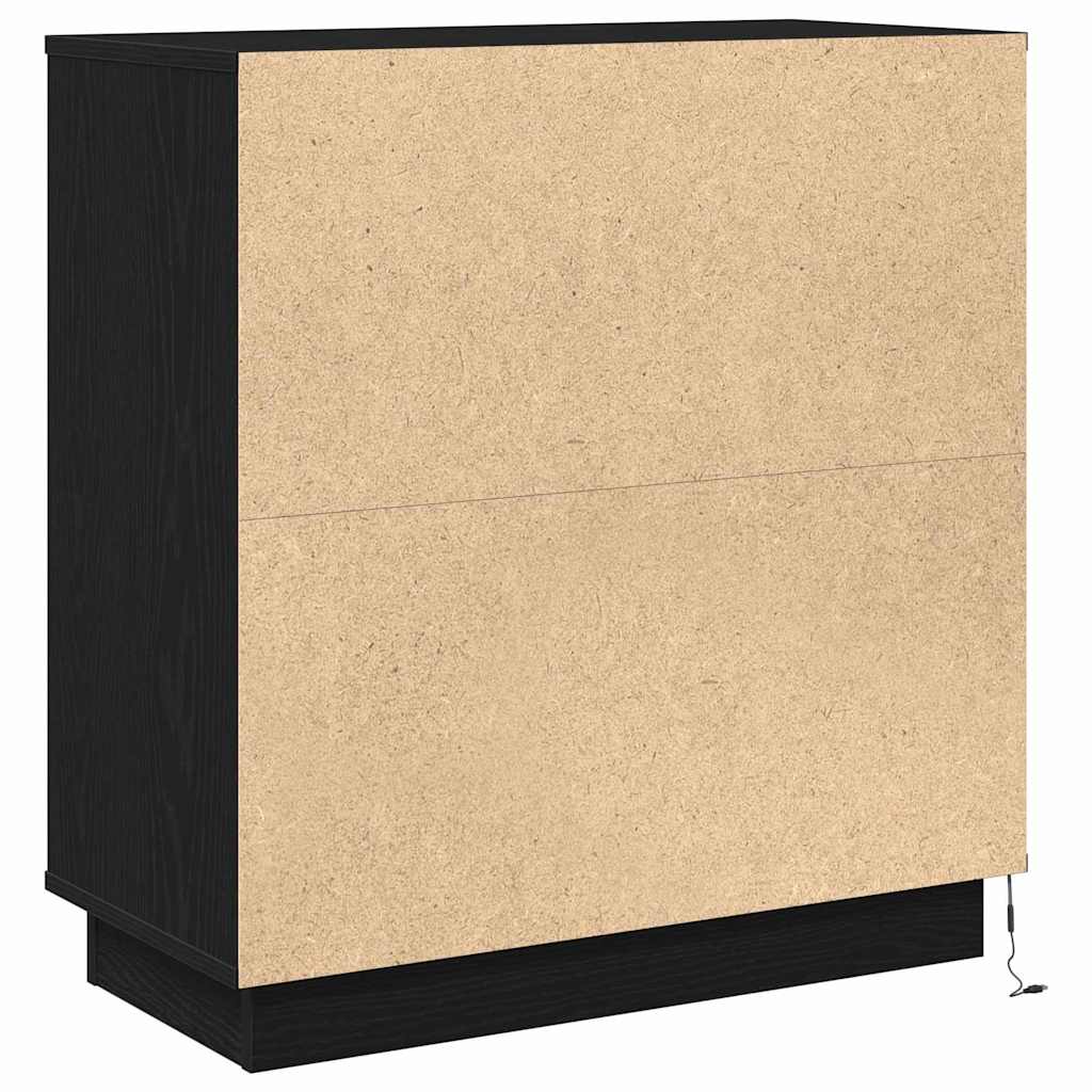 Nachttisch Schwarz Eichen-Optik 71 x 34,5 x 75 cm Holzwerkstoff