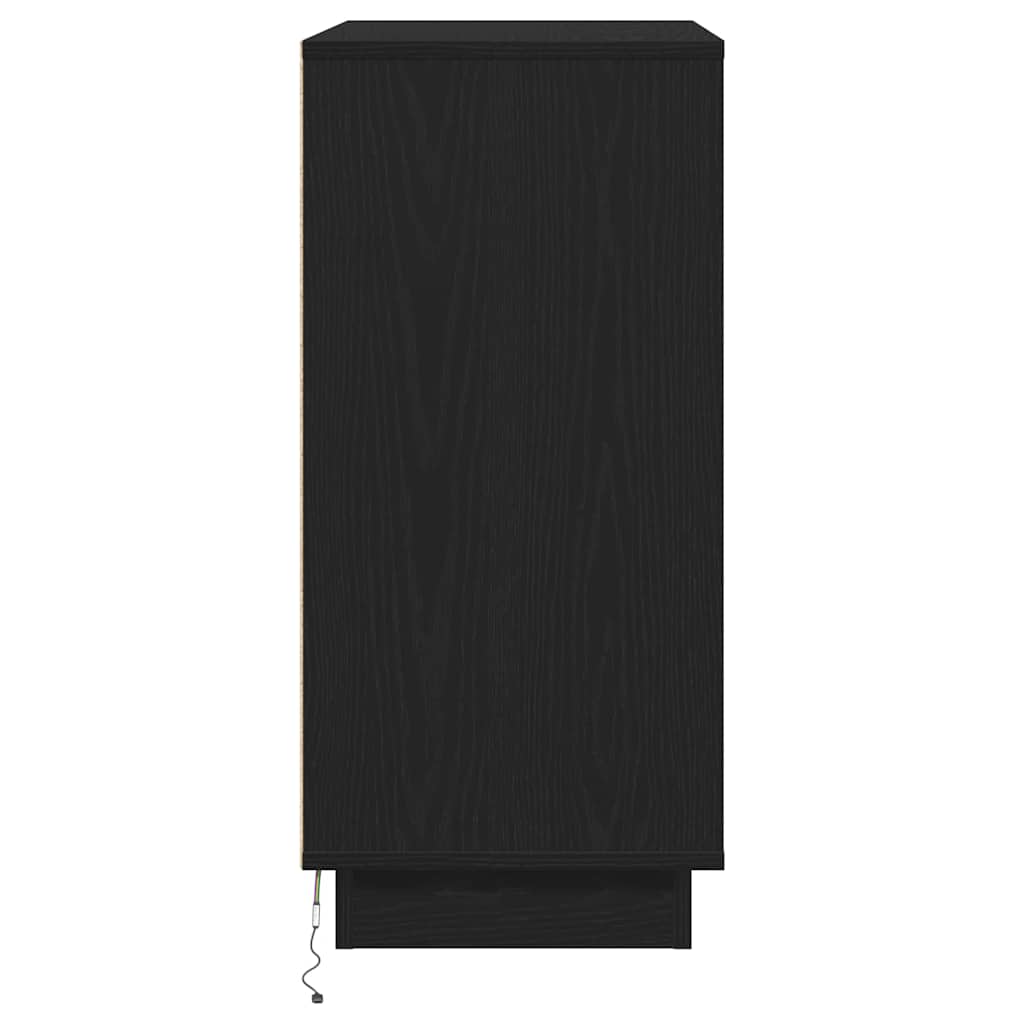 Nachttisch Schwarz Eichen-Optik 71 x 34,5 x 75 cm Holzwerkstoff